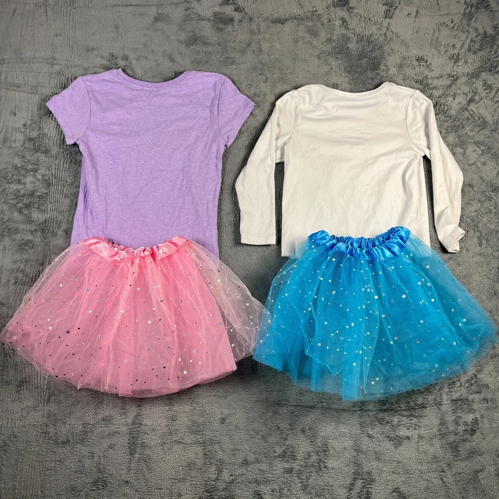 The Childrens Place Girls Top Tulle Tutu Skirt Set 4pc Lot Small Multicolor